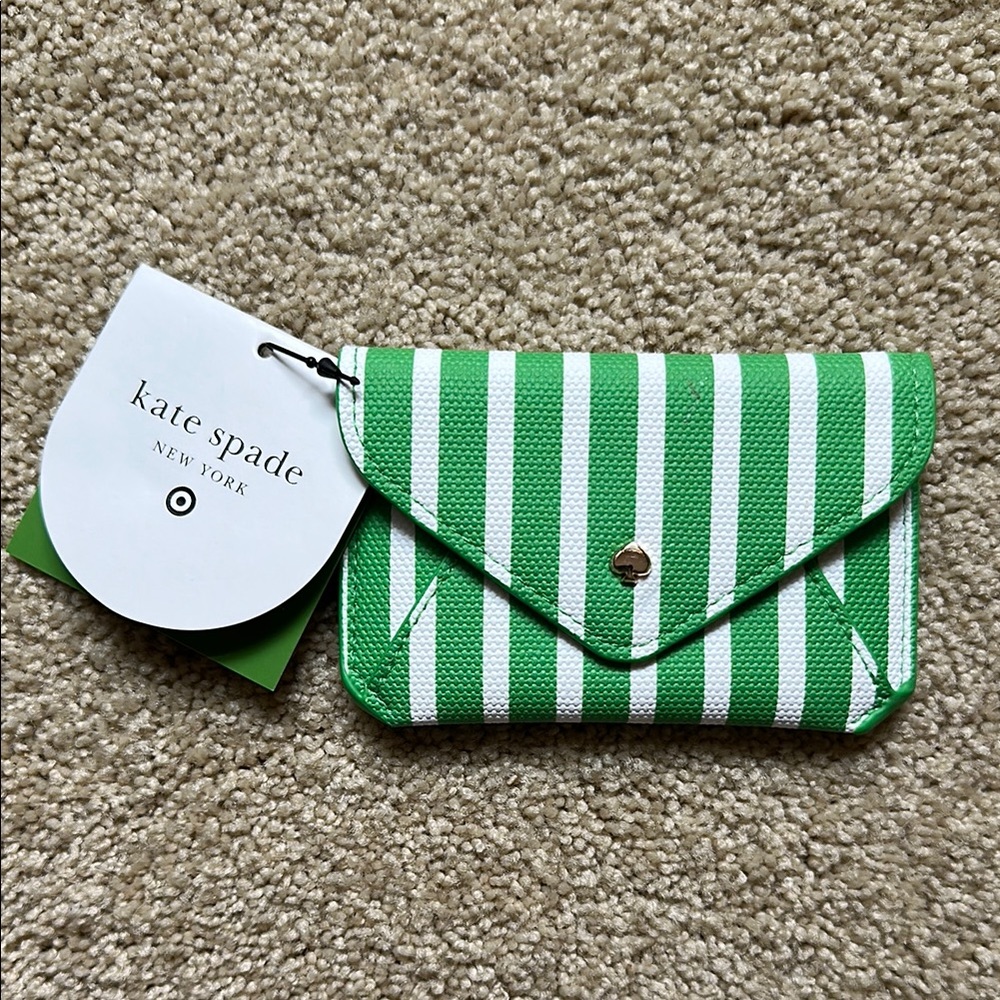 Kate Spade x Target Green and White Striped Card Case